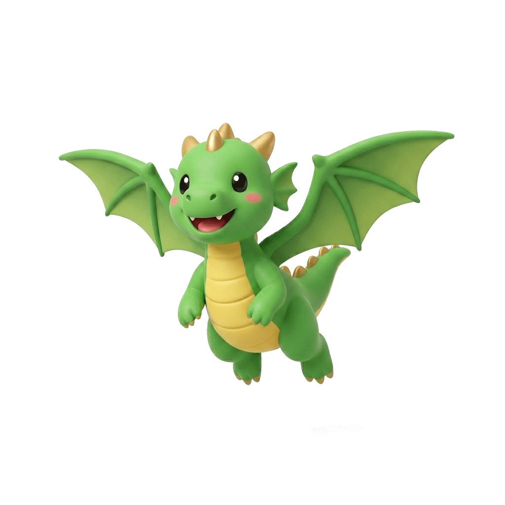 Illustrated dragon companion character